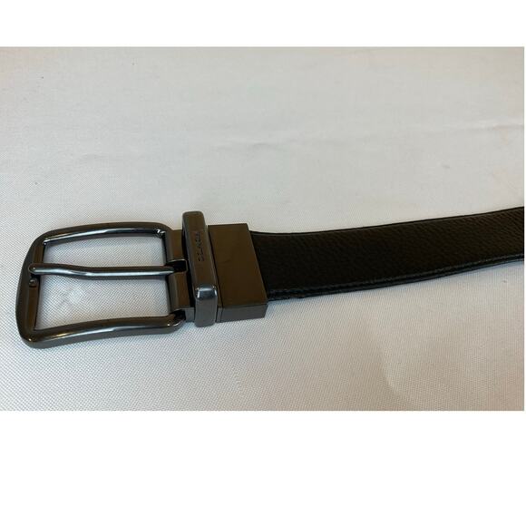 Men's Coach Reversible Belt, Black/Brown with Gunmetal Gray Buckle - Picture 5 of 5